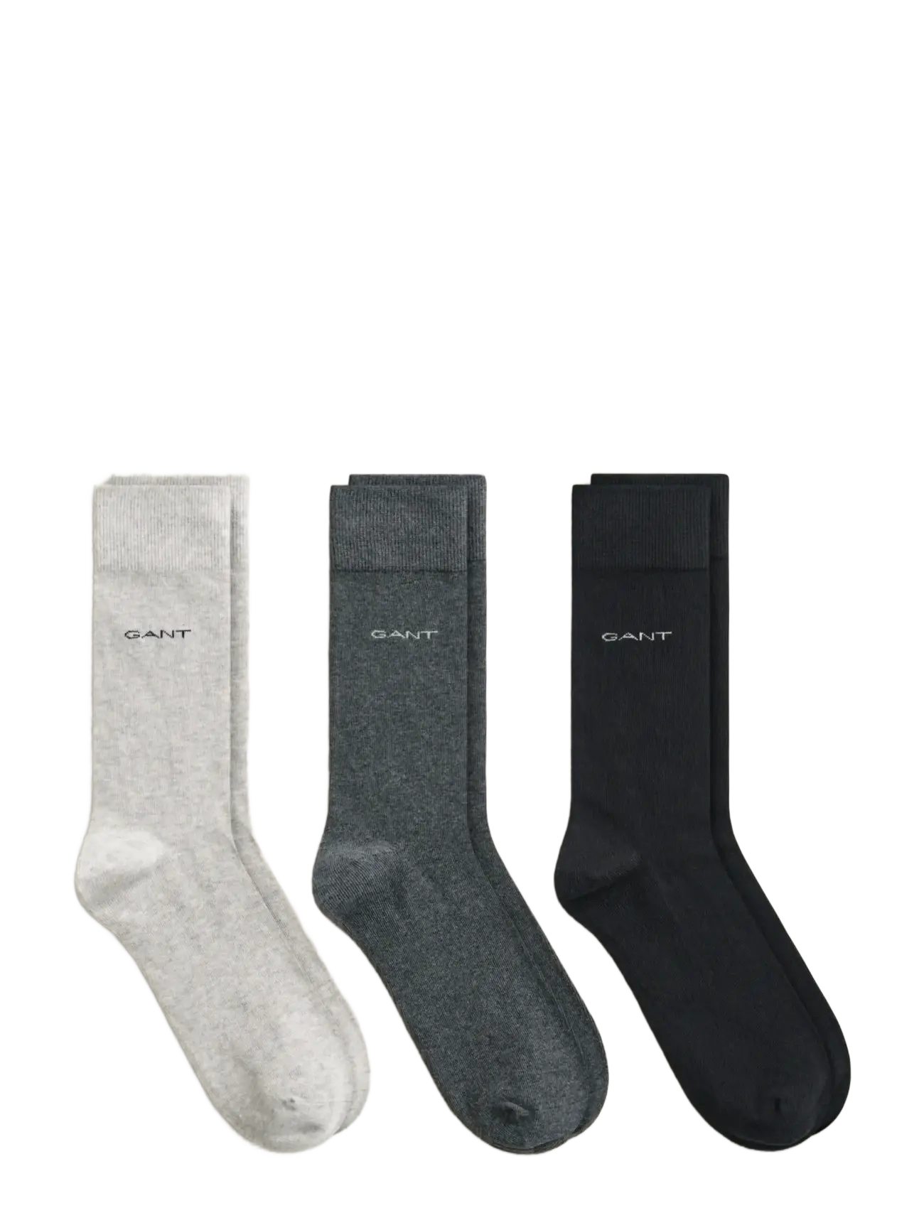 Gant 3-Pack Socks, Mænd, Strømper 3-Pak, Grå, Str: 40-42