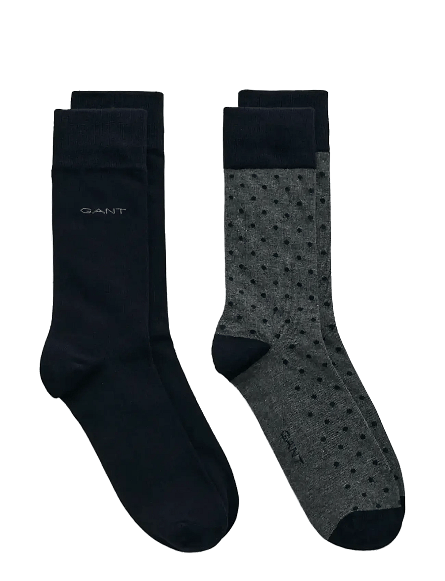 Gant - 2-Pack Mixed Socks - vanliga strumpor - charcoal melange - 0