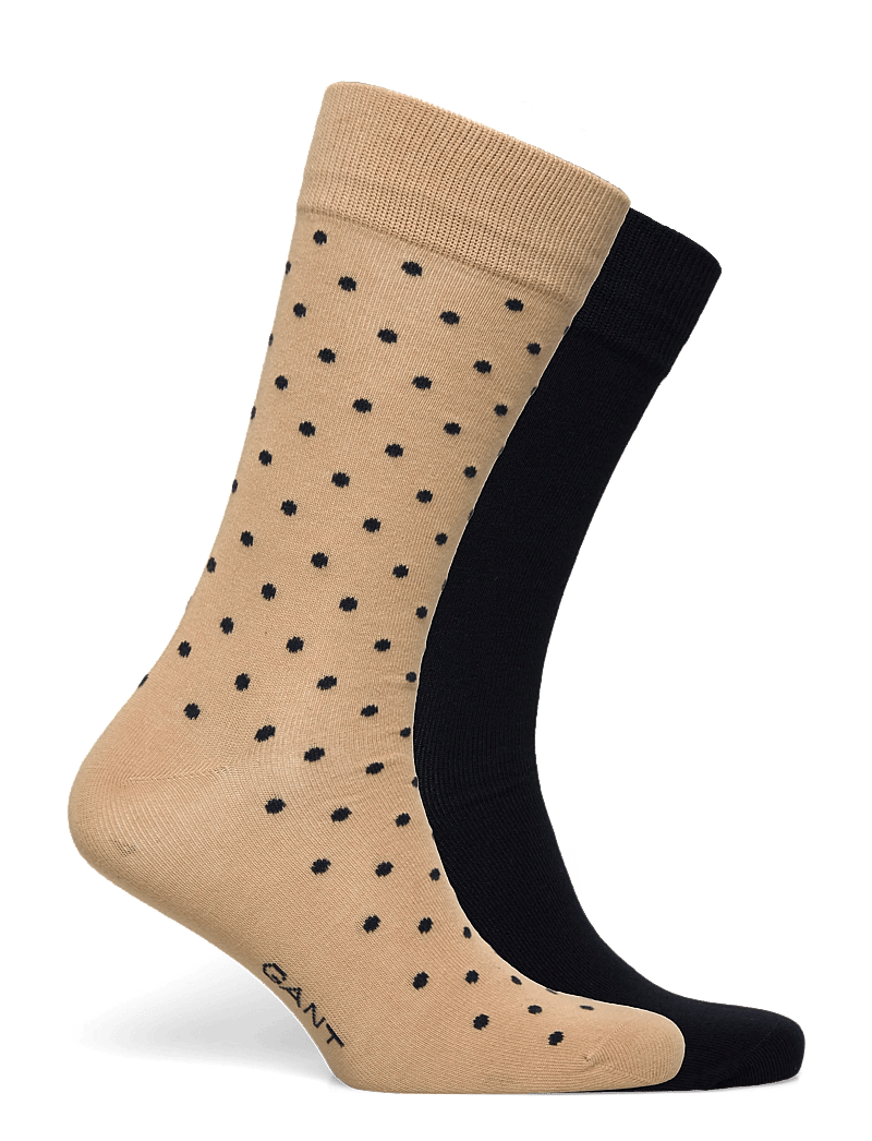 GANT - DOT AND SOLID SOCKS 2-PACK - crew-socken - dark khaki - 1
