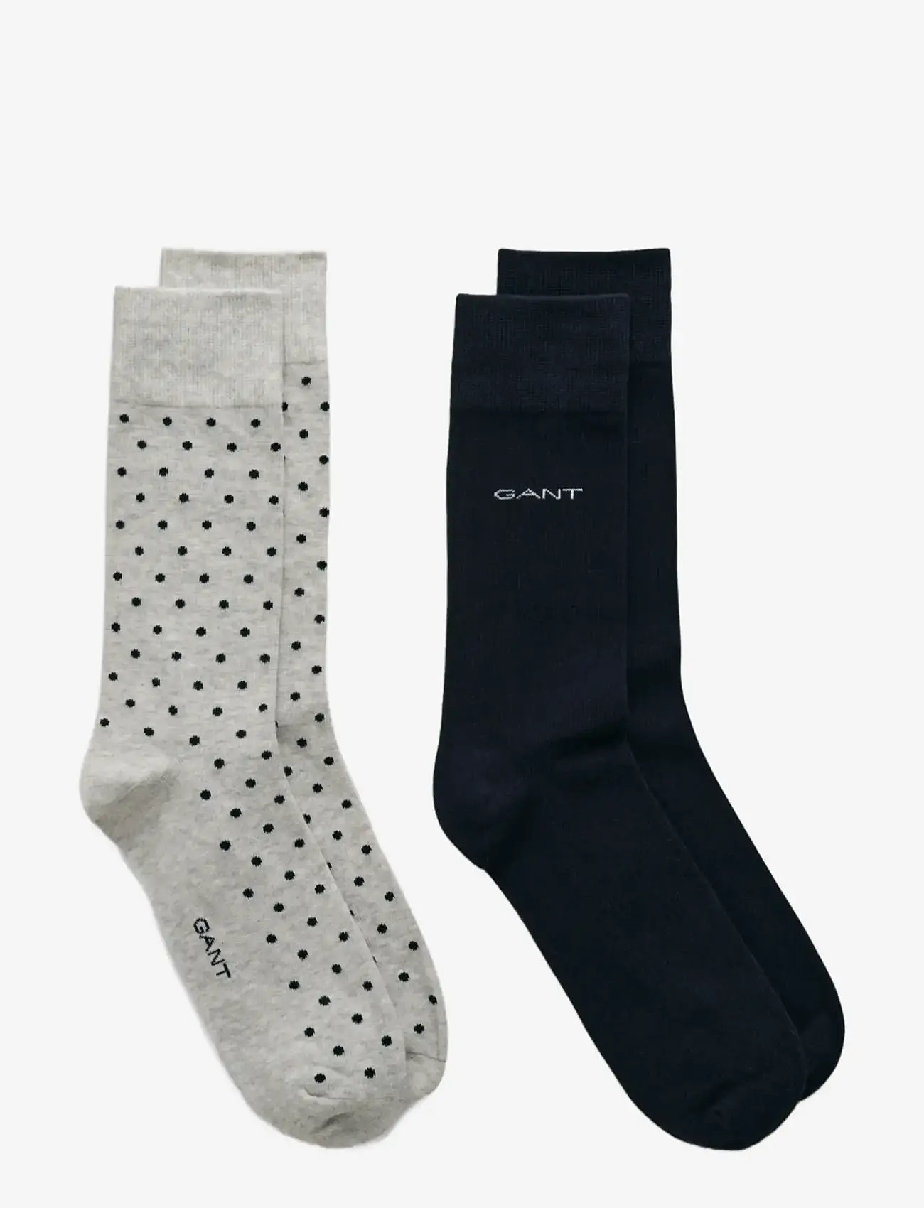GANT - DOT AND SOLID SOCKS 2-PACK - klassikalised sokid - light grey melange - 0