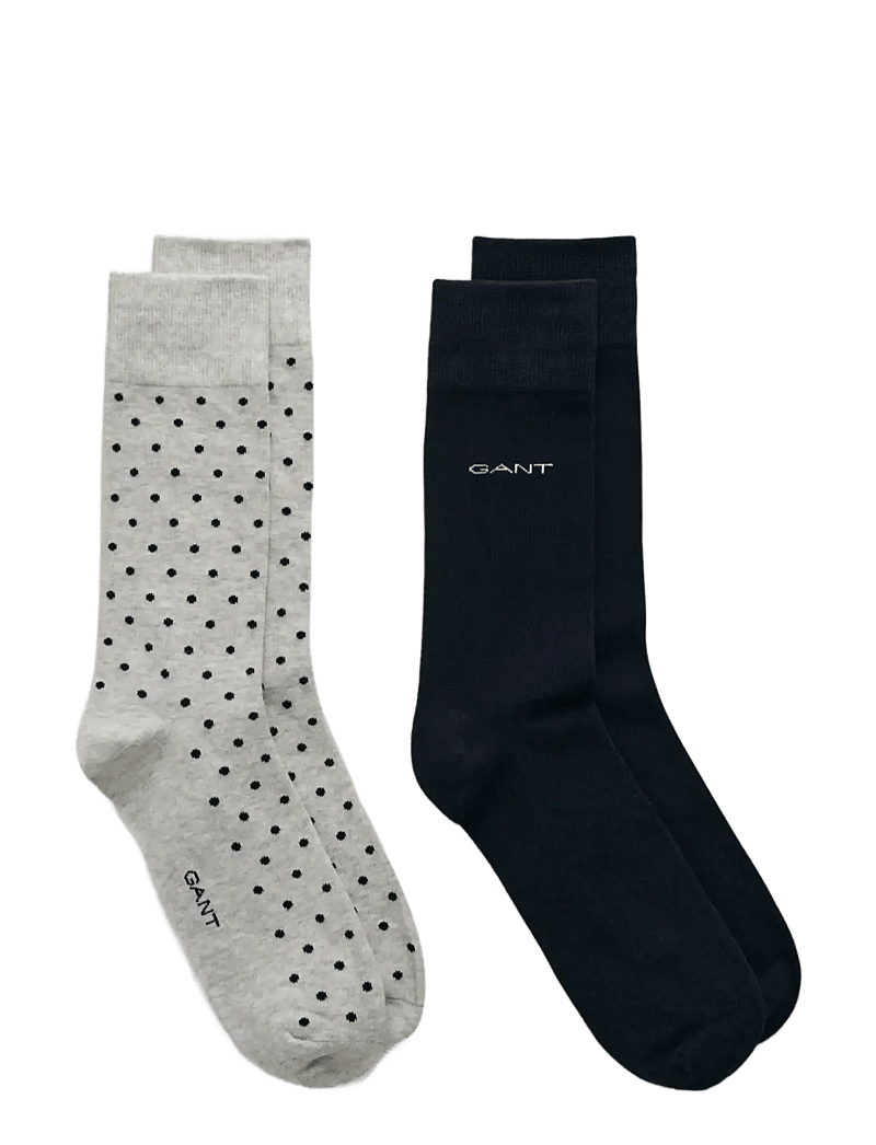 GANT - DOT AND SOLID SOCKS 2-PACK - crew-socken - light grey melange - 0