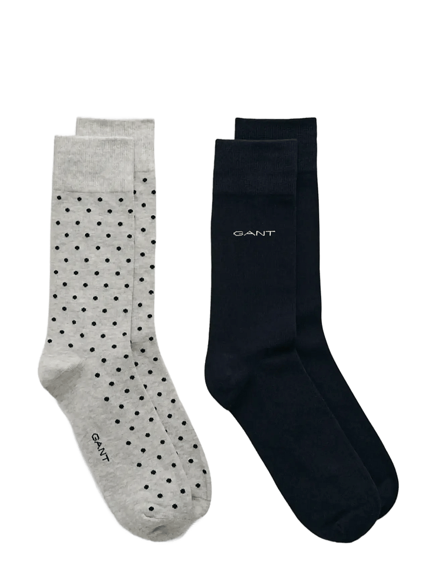 Gant - 2-Pack Mixed Socks - vanliga strumpor - light grey melange - 0
