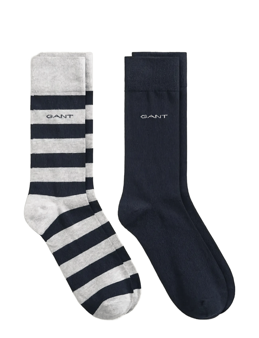 Gant - 2-Pack Mixed Socks - vanliga strumpor - light grey melange - 0