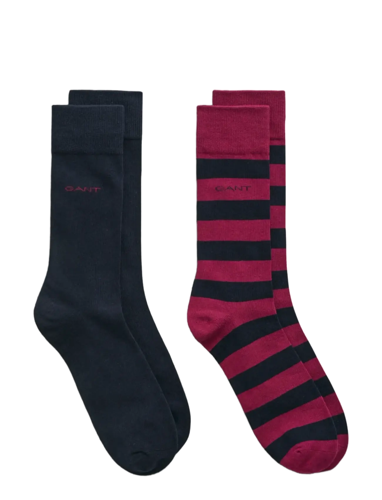 BARSTRIPE AND SOLID SOCKS 2-PACK - RICH WINE