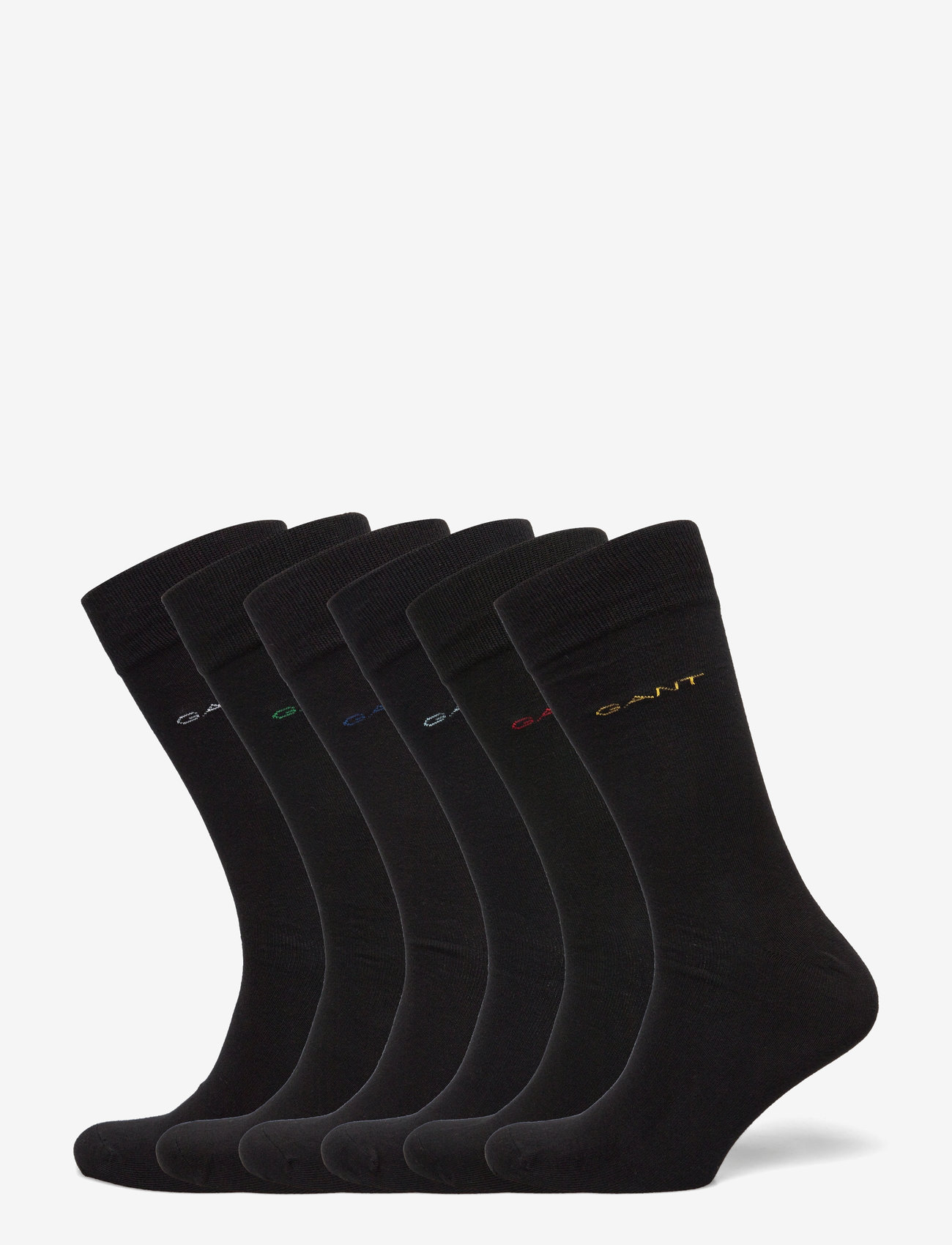 GANT - SOFT COTTON SOCKS 6-PACK - crew-socken - black - 0