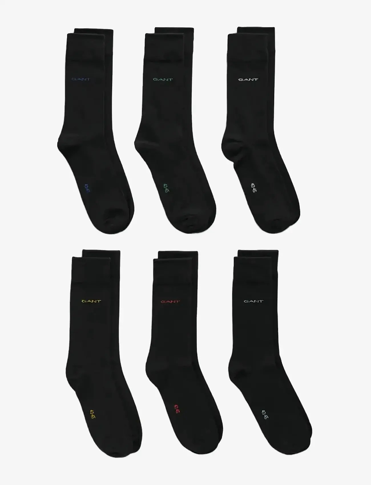 GANT - SOFT COTTON SOCKS 6-PACK - crew-socken - black - 1