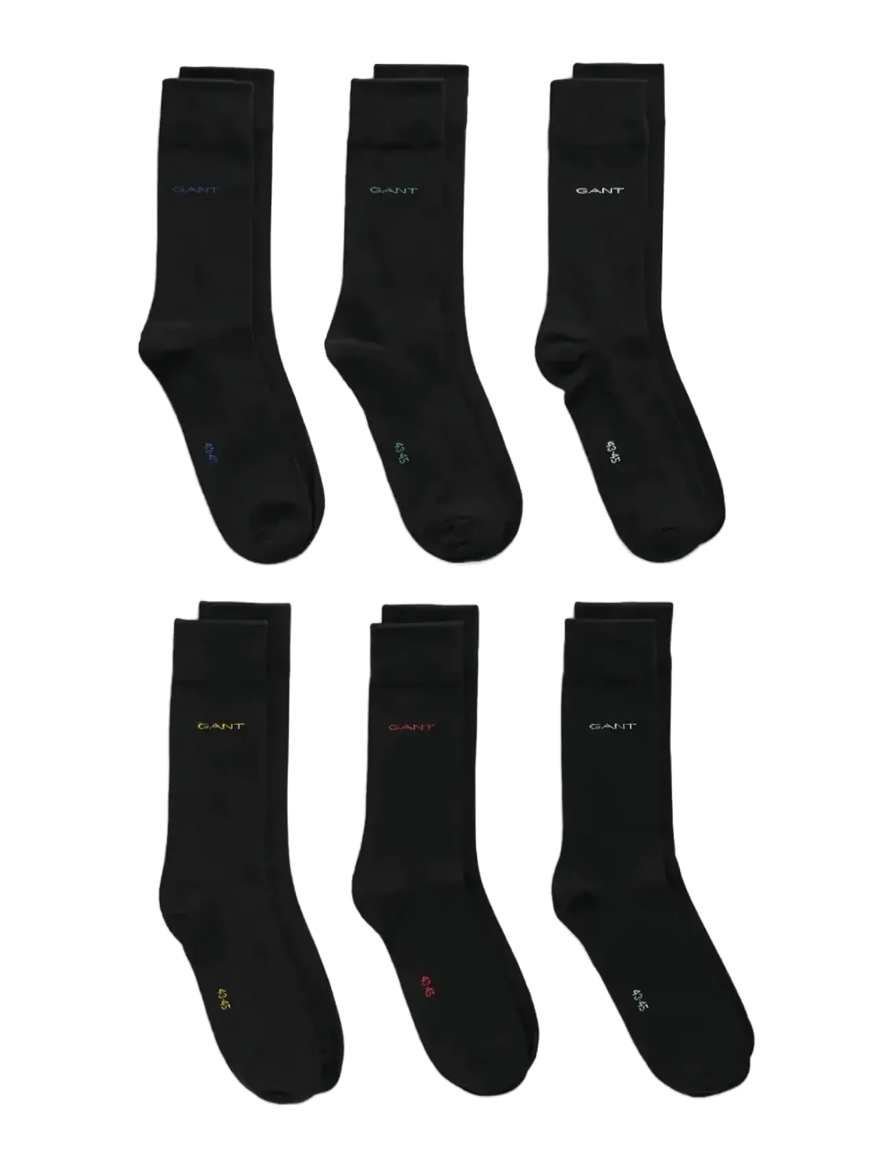 Gant - SOFT COTTON SOCKS 6-PACK - klassikalised sokid - black - 1