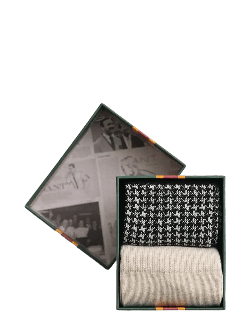 Gant - HOUNDSTOOTH PATTERN SOCKS 2-P GB - crew-socken - black - 0