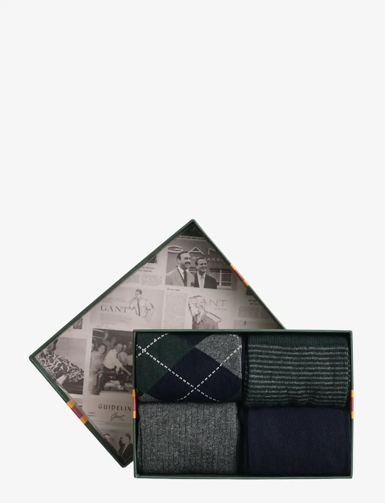 GANT - ARGYLE AND STRIPE SOCKS 4-PACK GB - crew-socken - marine - 0