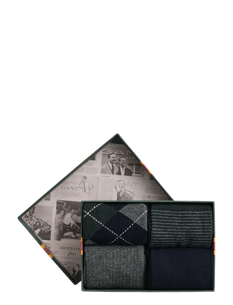 Gant - ARGYLE AND STRIPE SOCKS 4-PACK GB - vanliga strumpor - marine - 0