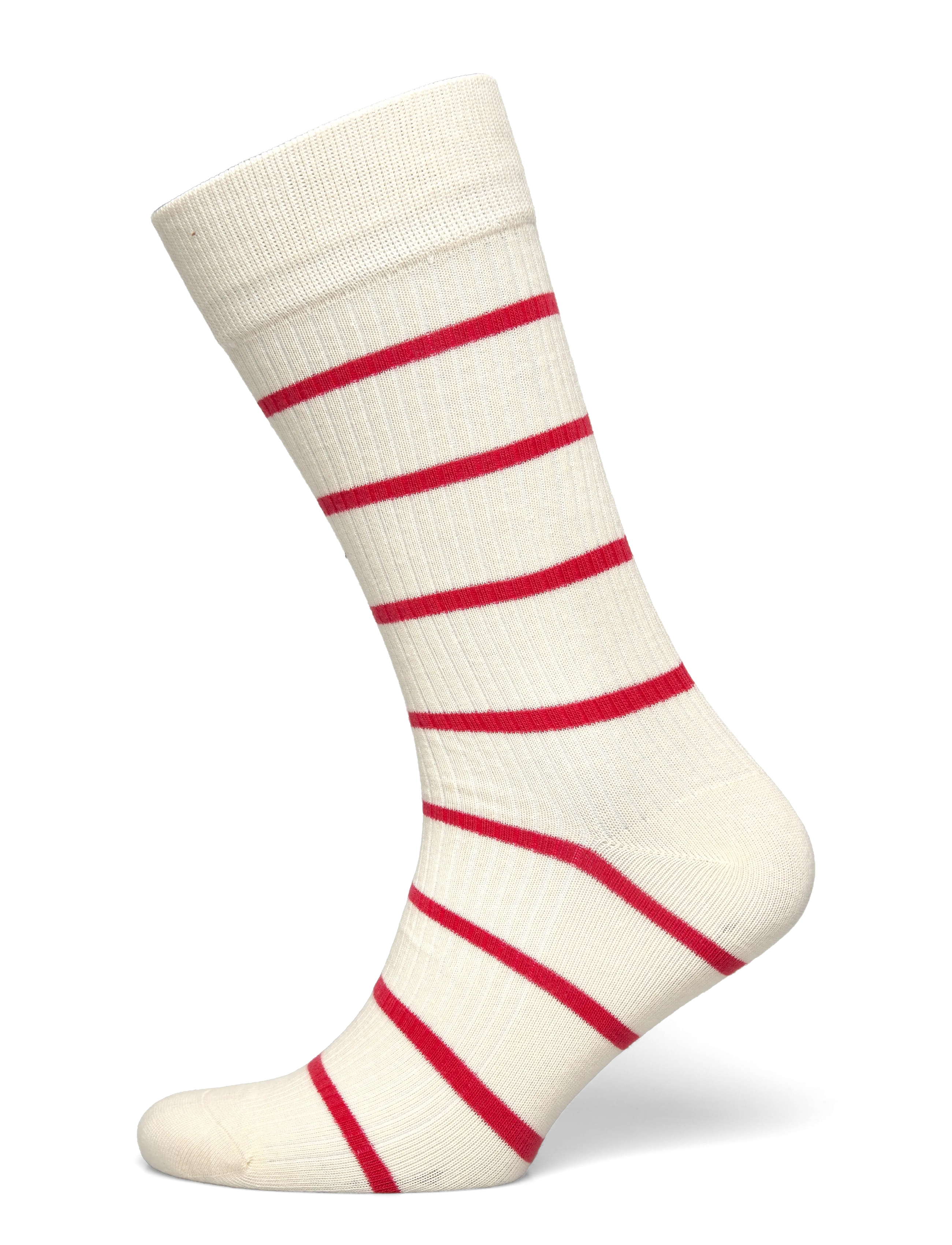 Gant Striped Rib Socks, 43-45, Cream, Sokker > Almindelige Sokker, Herre