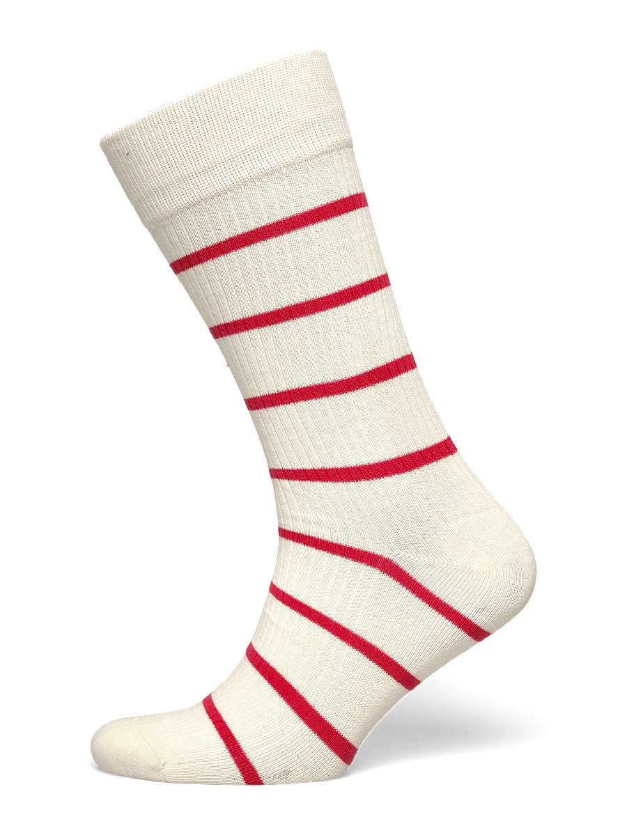 Gant - STRIPED RIB SOCKS - klassikalised sokid - creamed white - 0