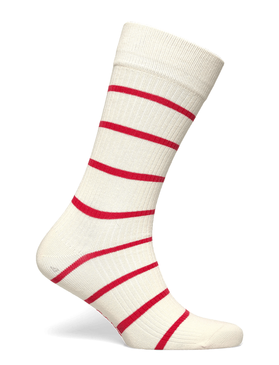 Gant - STRIPED RIB SOCKS - klassikalised sokid - creamed white - 1