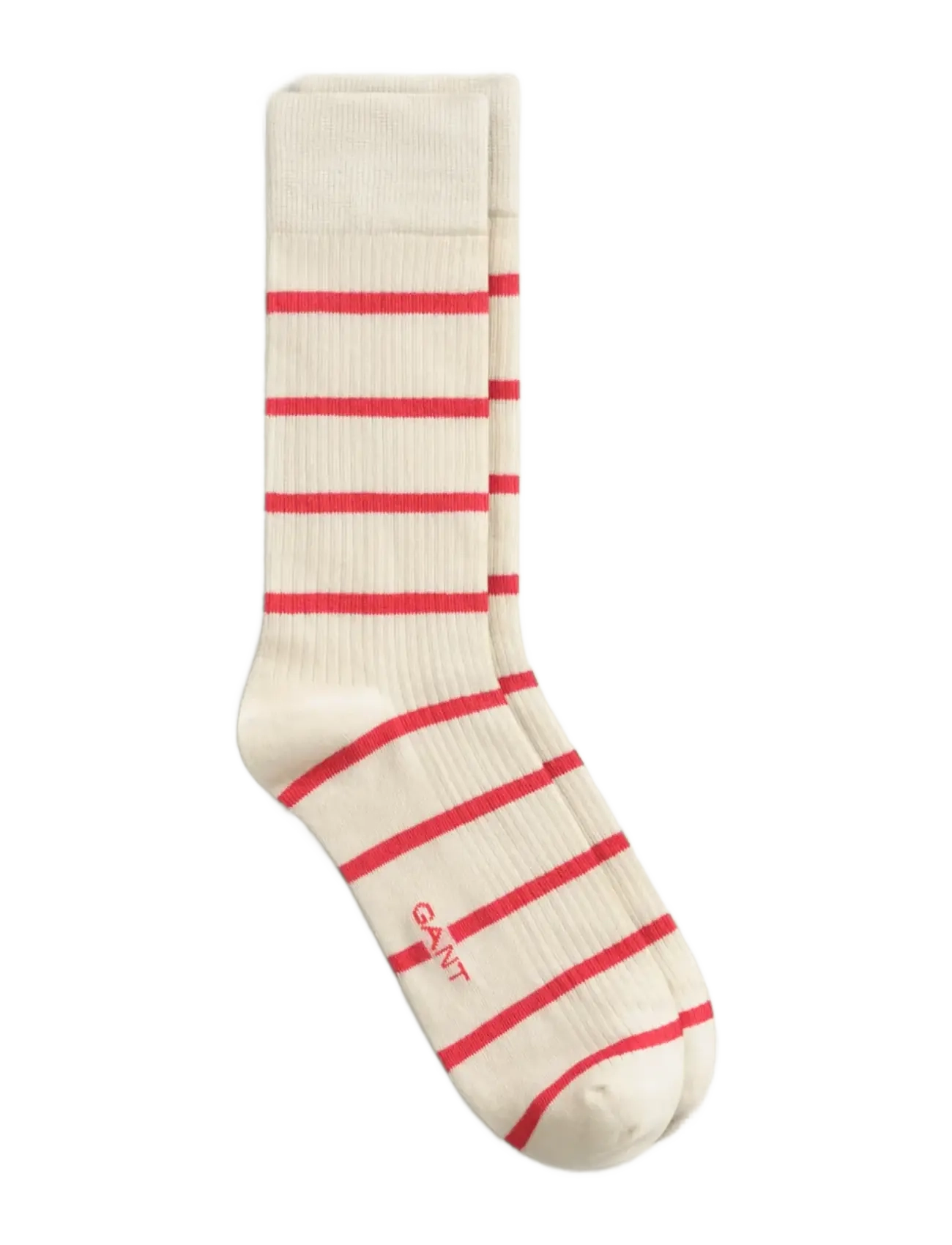 Gant - STRIPED RIB SOCKS - crew socks - creamed white - 2