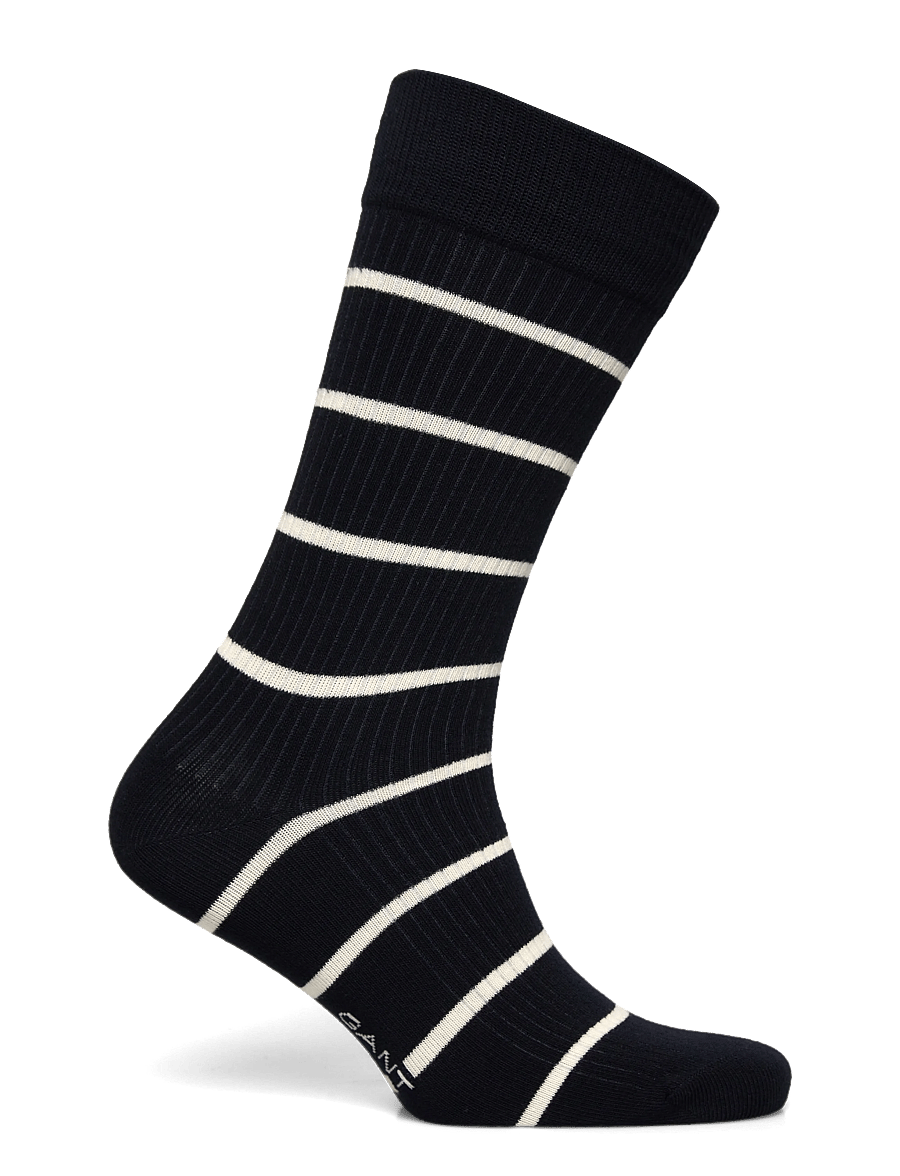 Gant - STRIPED RIB SOCKS - sokker - marine - 1