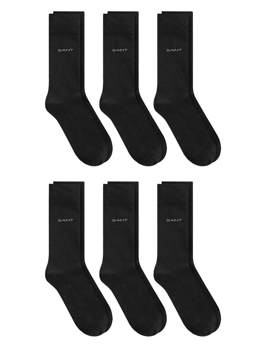 Gant - 6-Pack Cotton Socks - vanliga strumpor - black - 0