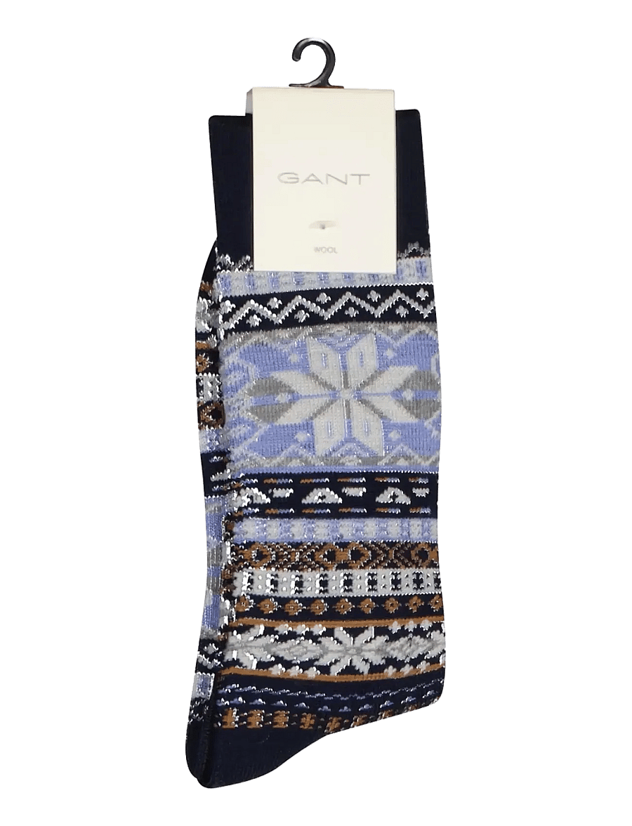 Gant - FAIR ISLE PATTERN SOCK - tennissocken - dark navy melange - 1