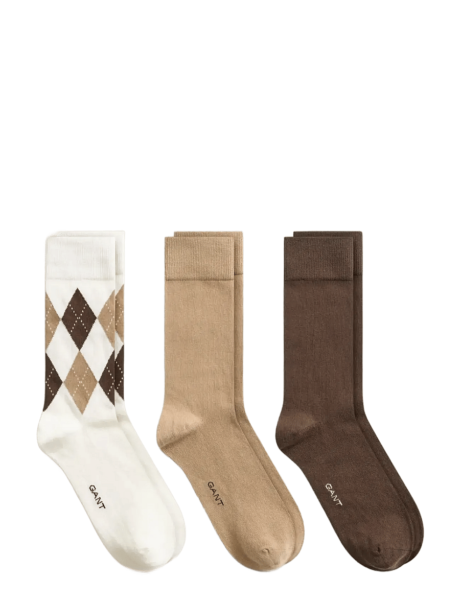 Gant - ARGYLE SOCKS 3-PACK - klassikalised sokid - cream - 0