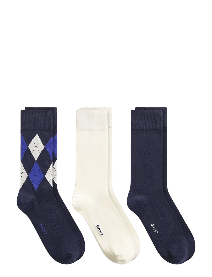 Gant - ARGYLE SOCKS 3-PACK - tennissocken - evening blue - 0