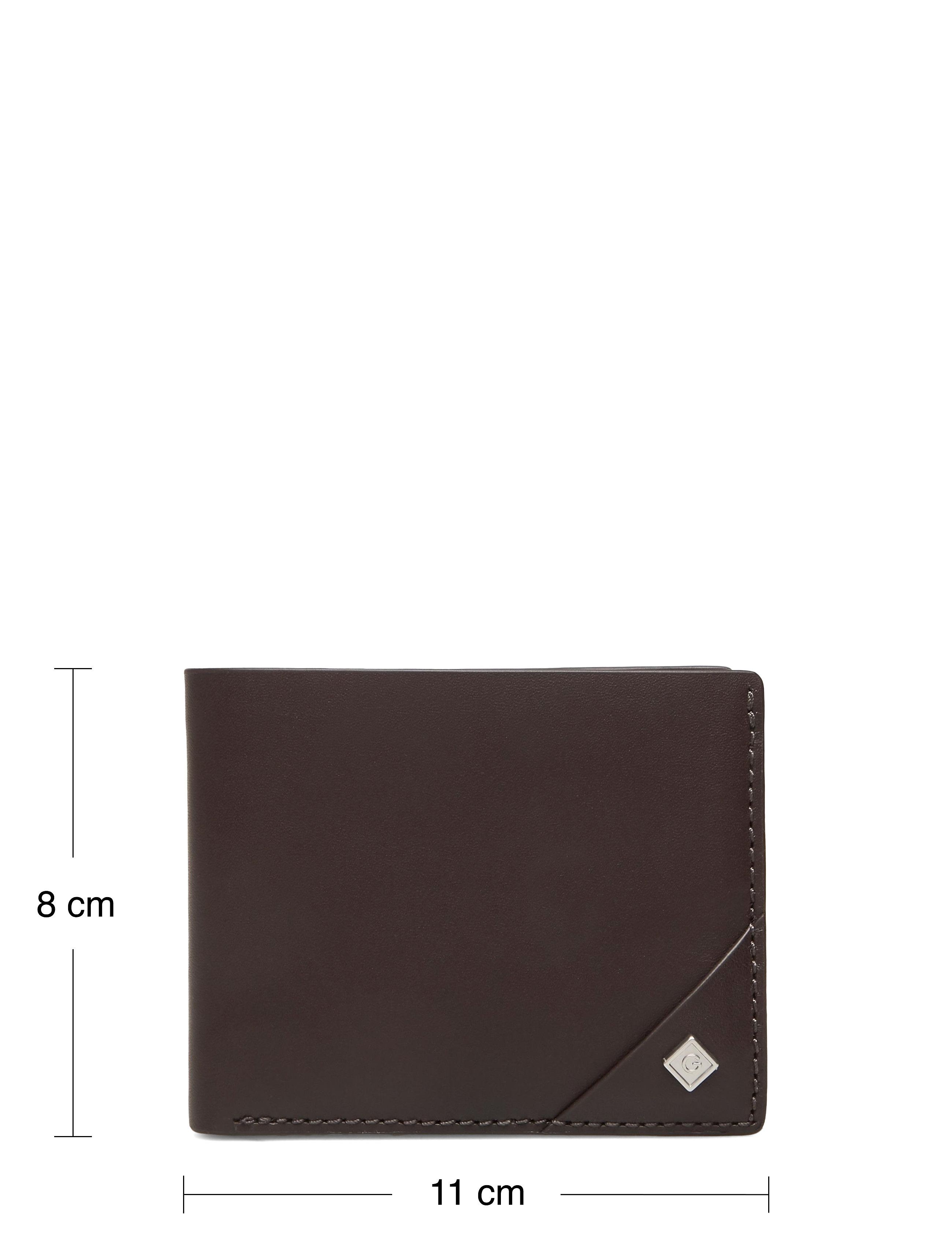 GANT - D1. LEATHER WALLET - black coffee - 4