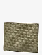LEATHER SIGNATURE WEAVE WALLET - HUNTER GREEN