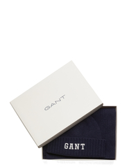 GANT - BEANIE SCARF GIFT SET - winter scarves - marine - 3