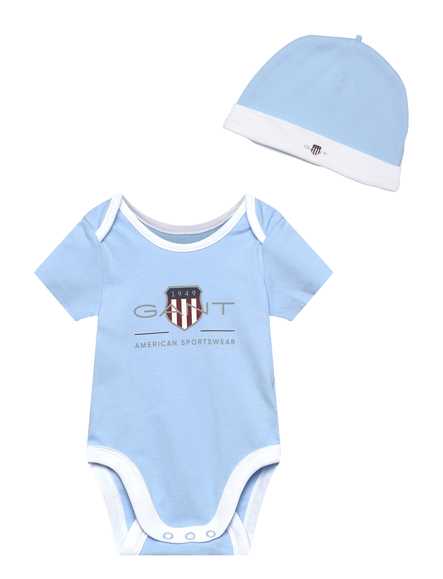 Gant Kids - SS Romper and Hat Set - ensembles avec body - sky blue - 0