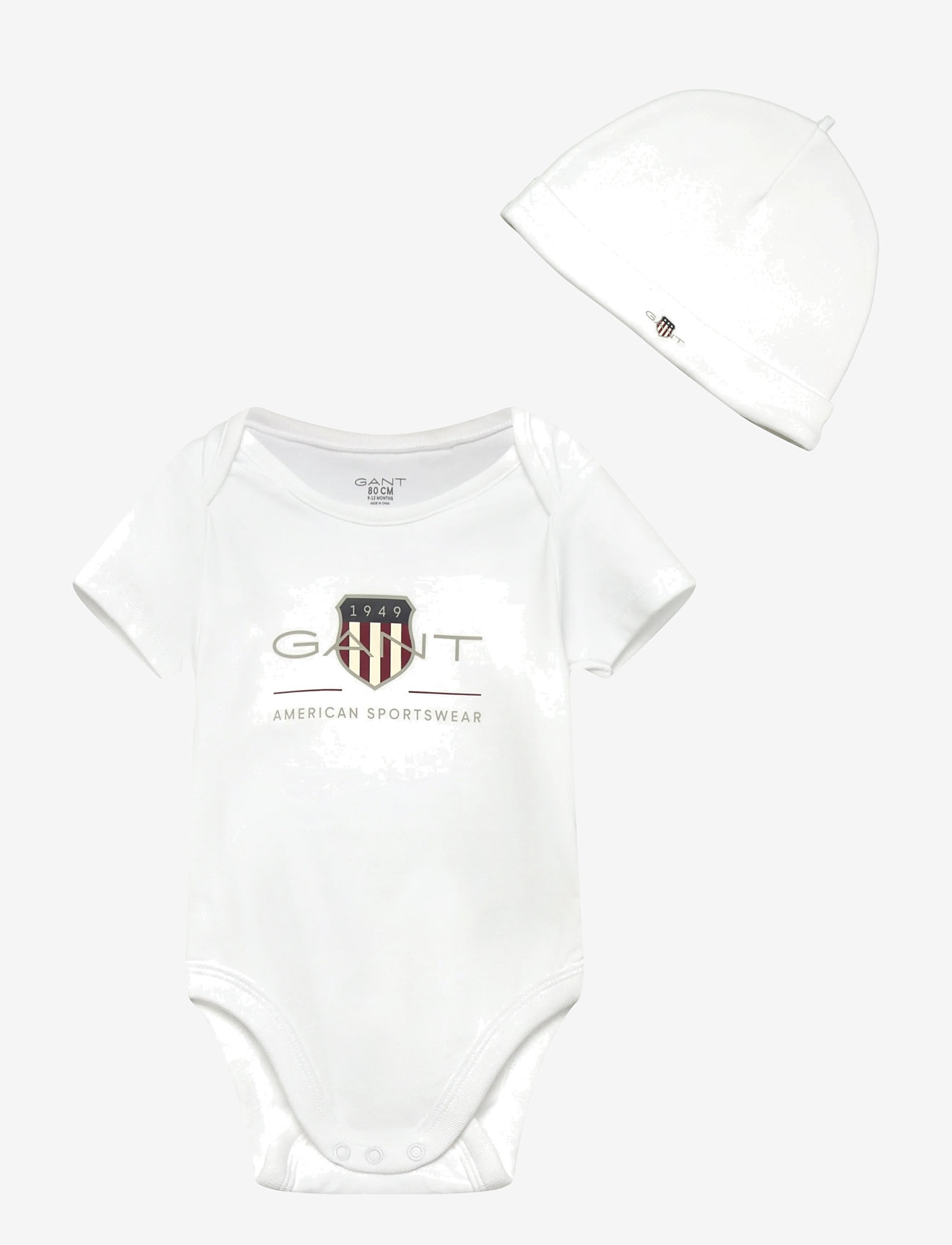 Gant Kids - SS Romper and Hat Set - sæt med body - white - 0
