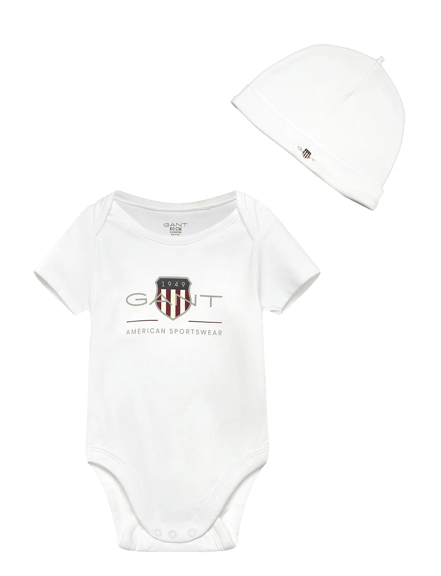 Gant Kids - SS Romper and Hat Set - ensembles avec body - white - 0