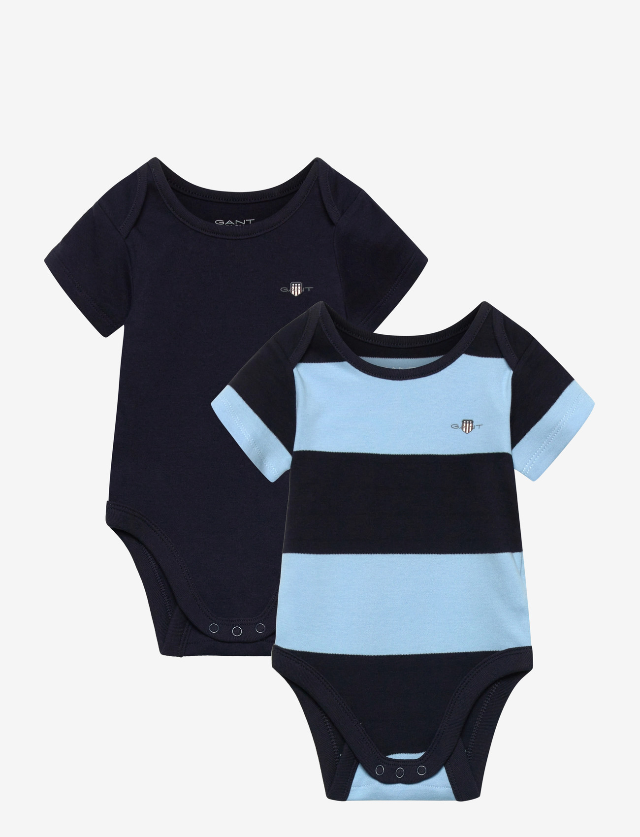 Gant Kids - 2 Pack SS Striped Romper - sæt med body - evening blue - 0