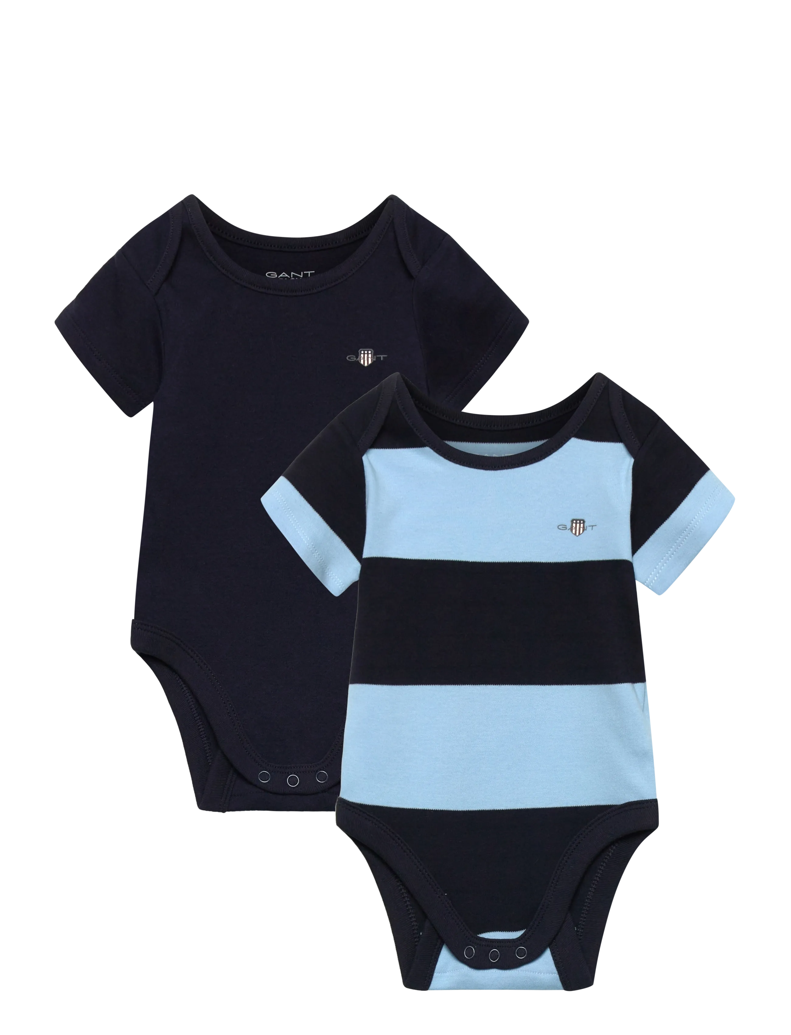 Gant Kids 2 Pack SS Striped Romper - 4 for 3 - EVENING BLUE / navy