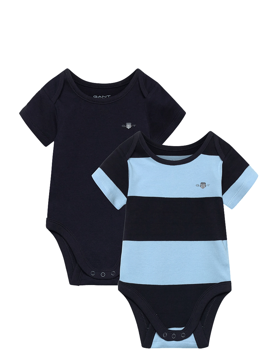 Gant Kids - 2 Pack SS Striped Romper - komplektid bodiga - evening blue - 0