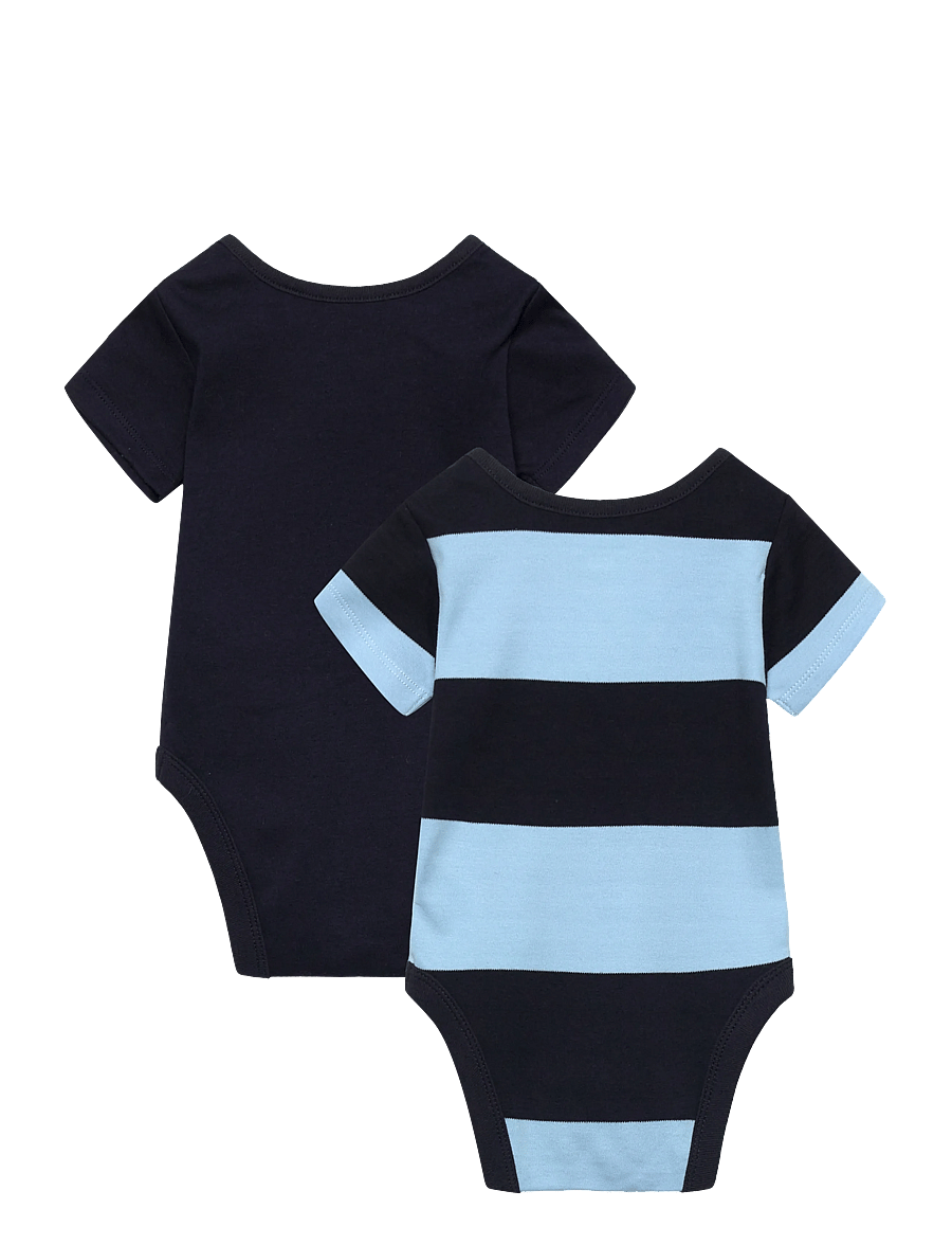 Gant Kids - 2 Pack SS Striped Romper - komplektid bodiga - evening blue - 3