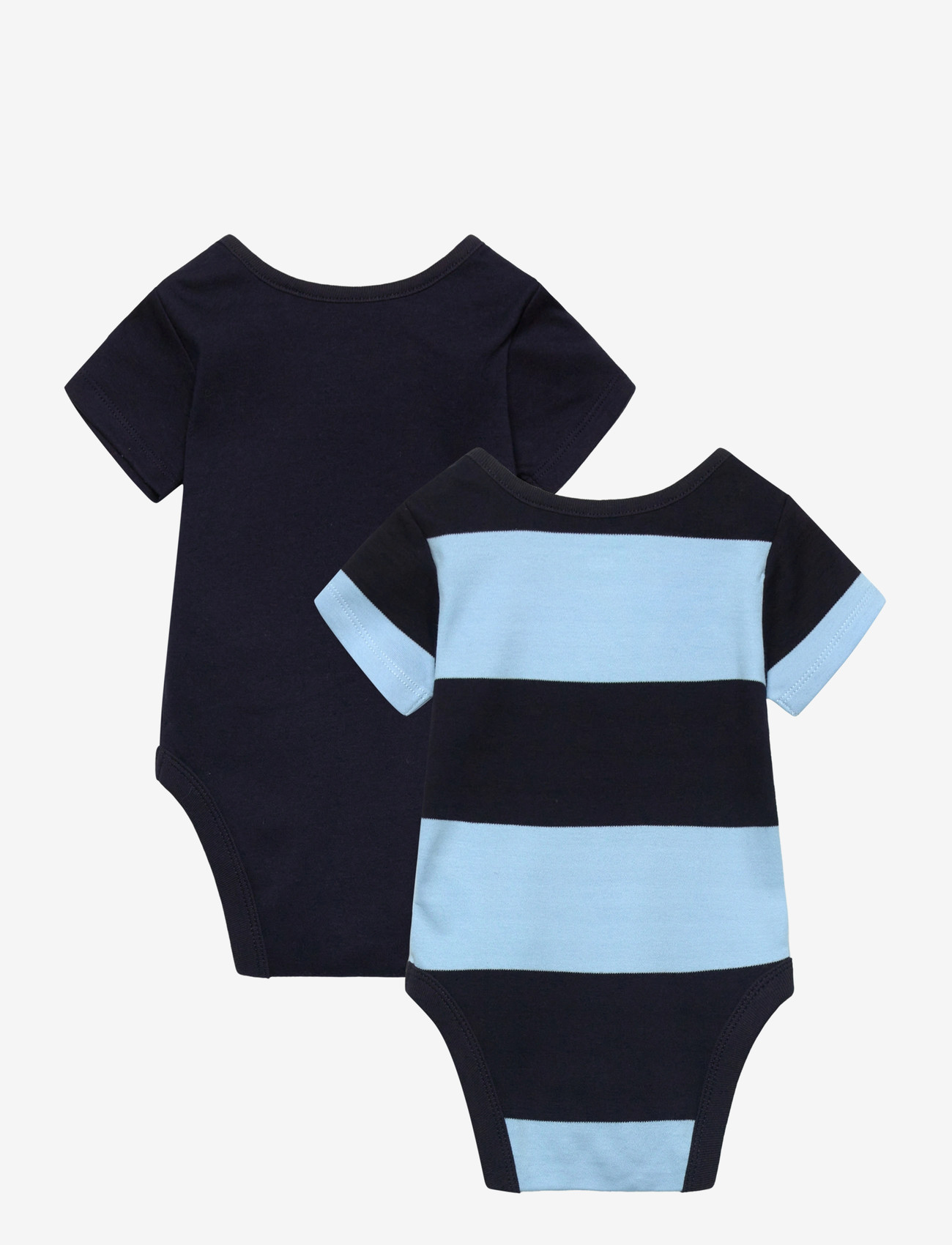 Gant Kids - 2 Pack SS Striped Romper - sæt med body - evening blue - 3