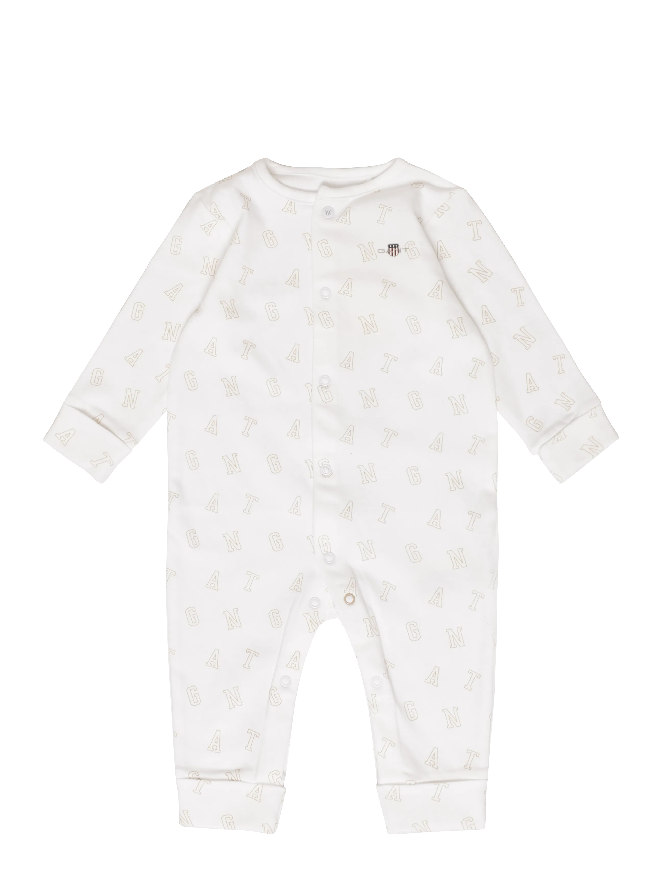 Gant Kids Gant Monogram LS Sleepsuit - Schlafoveralls - WHITE / white