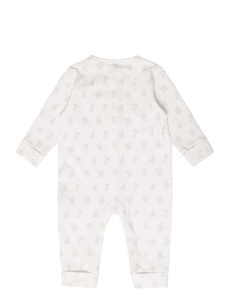 Gant Kids - Gant Monogram LS Sleepsuit - sovoveraller - white - 1