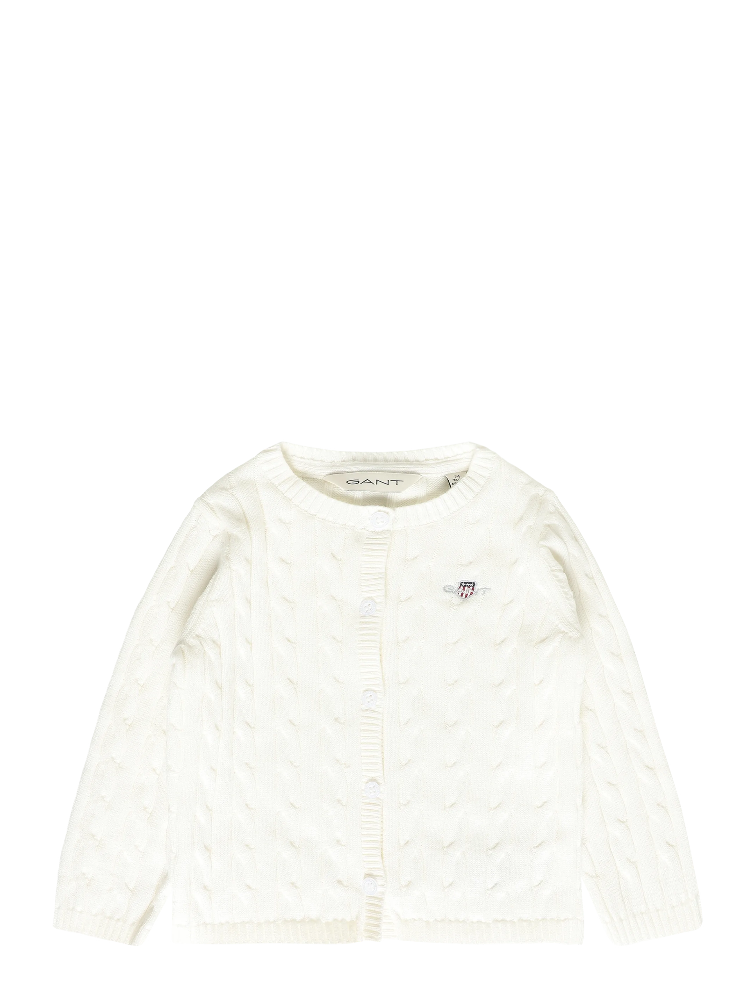 Gant Kids Shield Cable Knit Cardigan - Kardiganid - WHITE / white