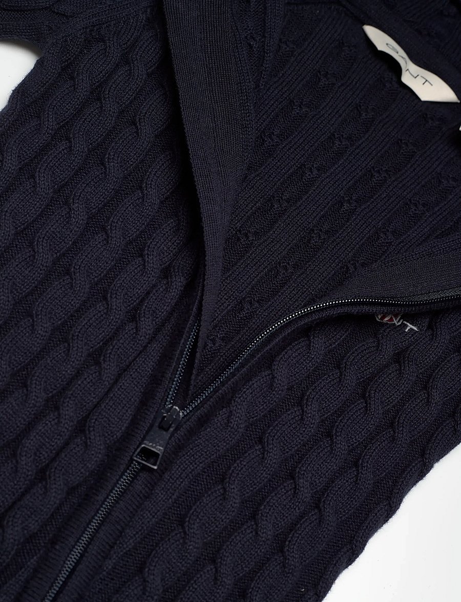 Gant Kids - Shield Cableknit LS Hooded Romper - byxdress - evening blue - 2