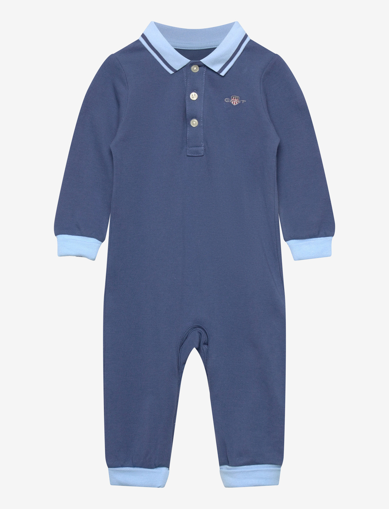 Gant Kids - Polo Collar Romper - buksedragter - salty sea - 0