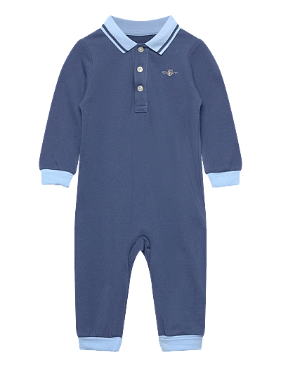 Gant Kids Polo Collar Romper - Clothing - SALTY SEA / blue