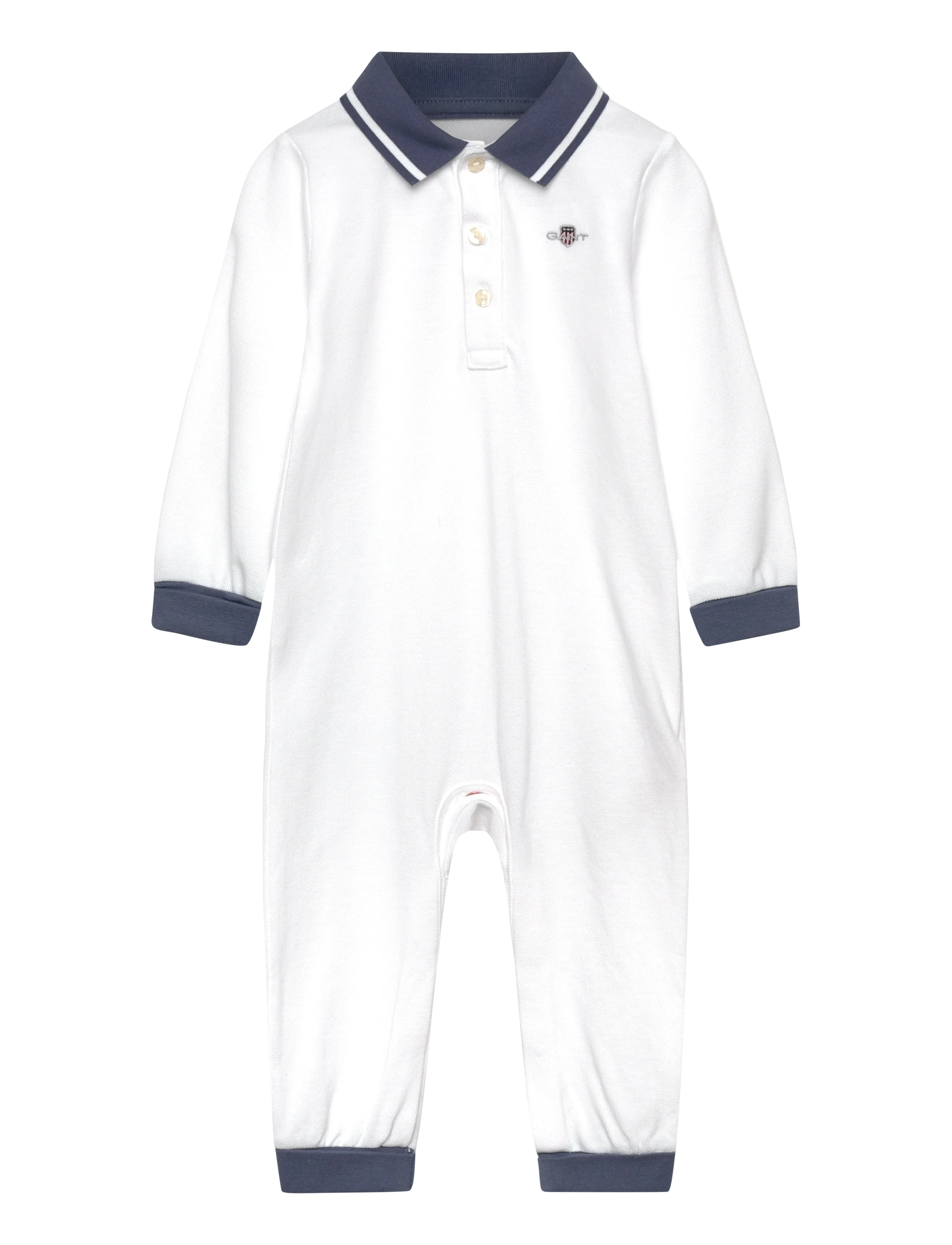 Gant Kids Polo Collar Romper - Jumpsuits - WHITE / white
