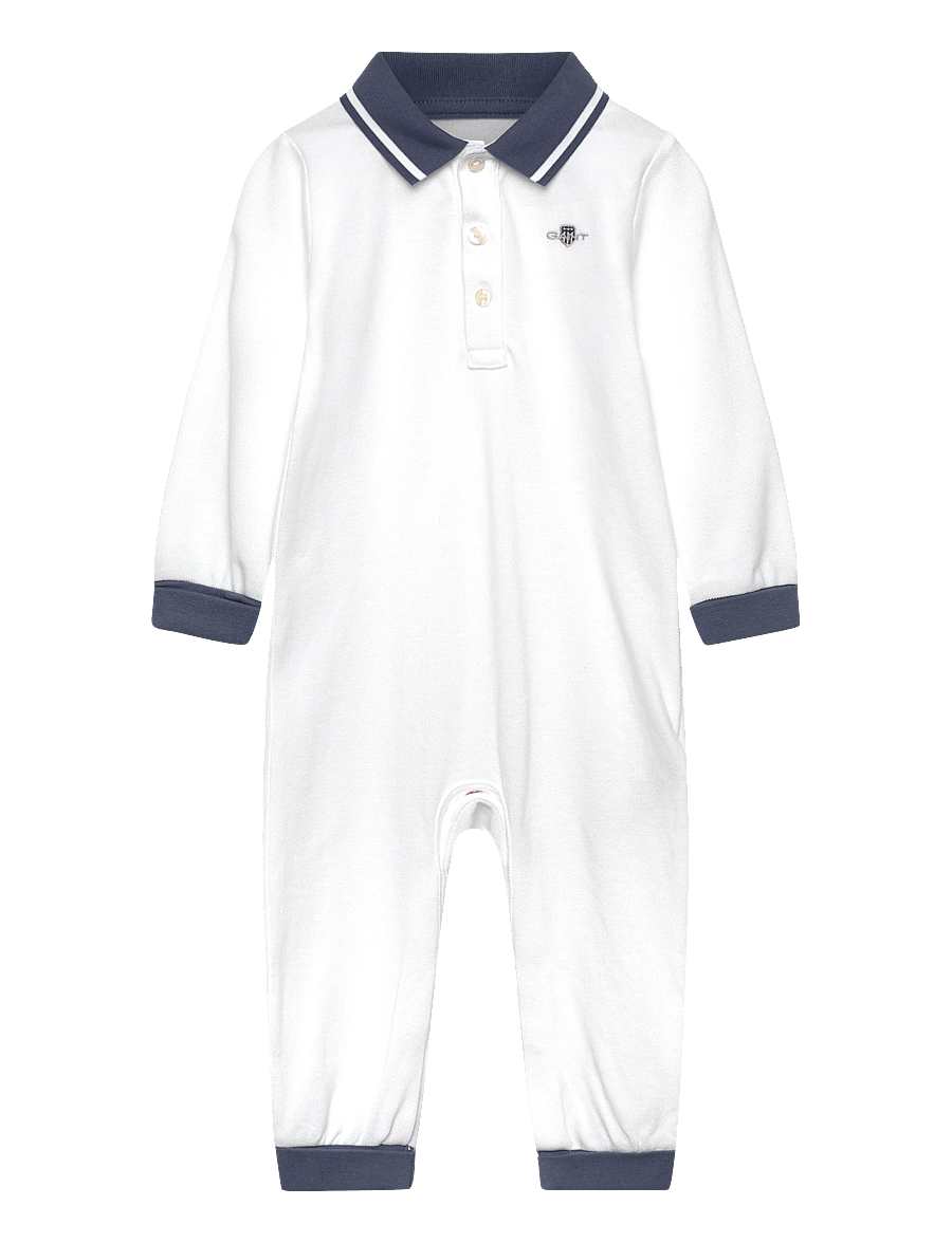 Gant Kids - Polo Collar Romper - jumpsuits - white - 0