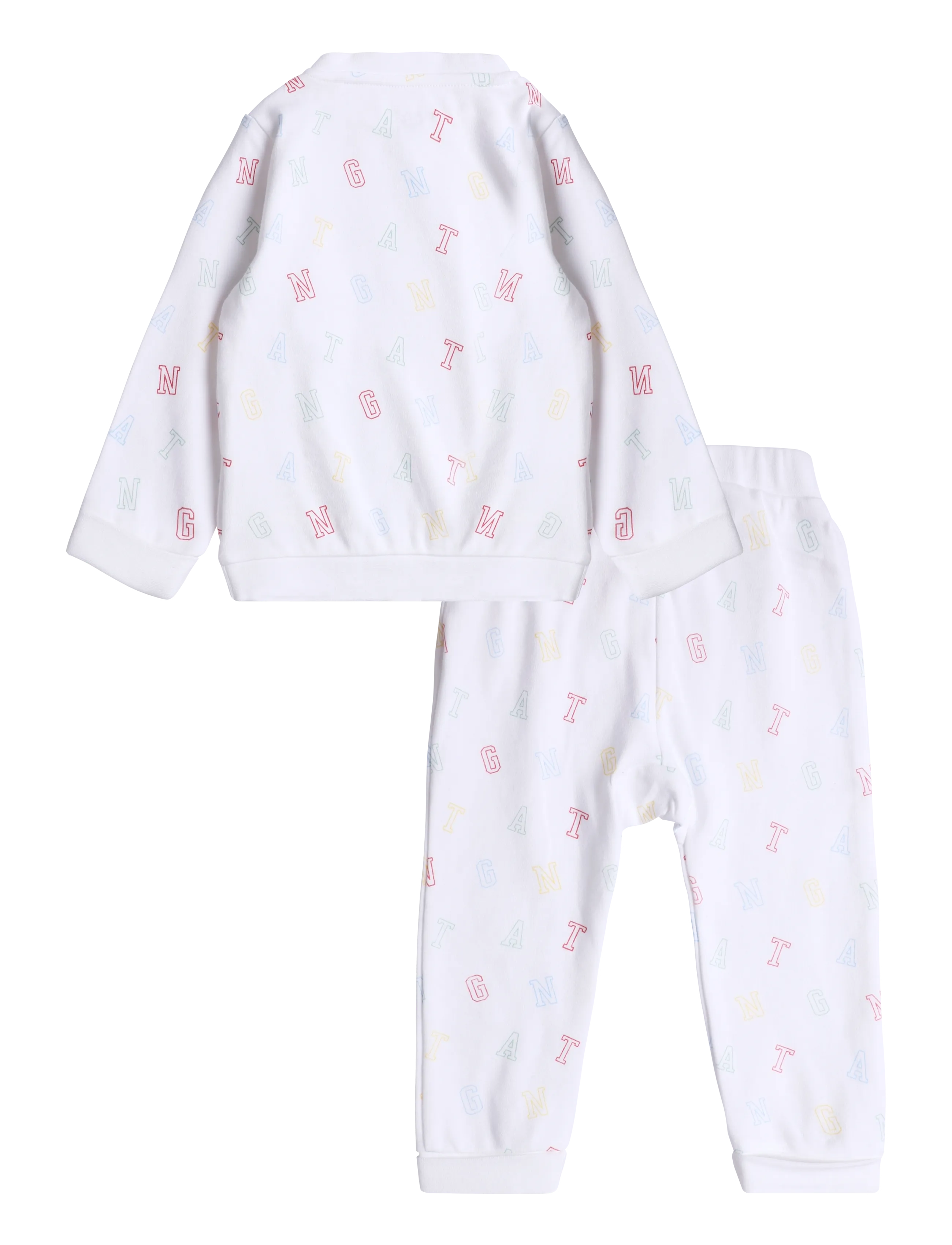 Gant Kids - Printed Crew and Jog Set - white - 1