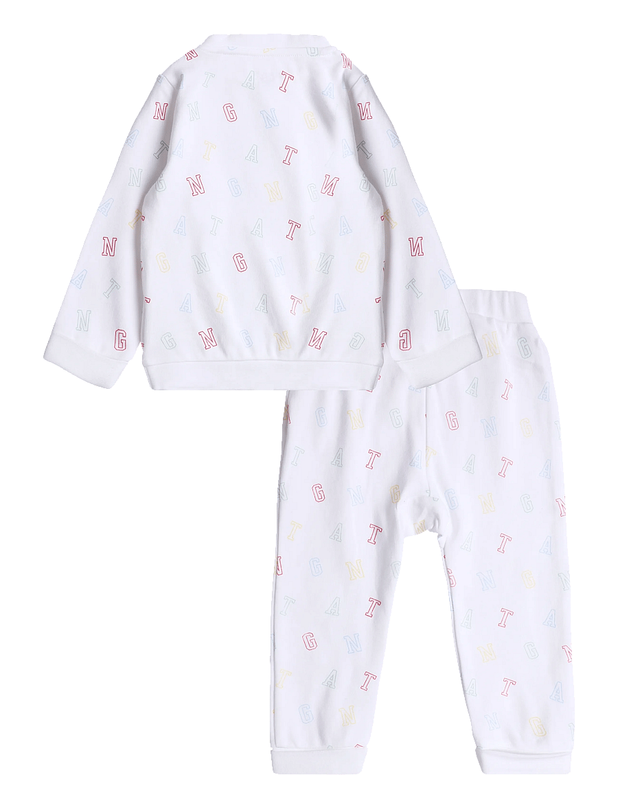 Gant Kids - Printed Crew and Jog Set - sæt med langærmet t-shirt - white - 1