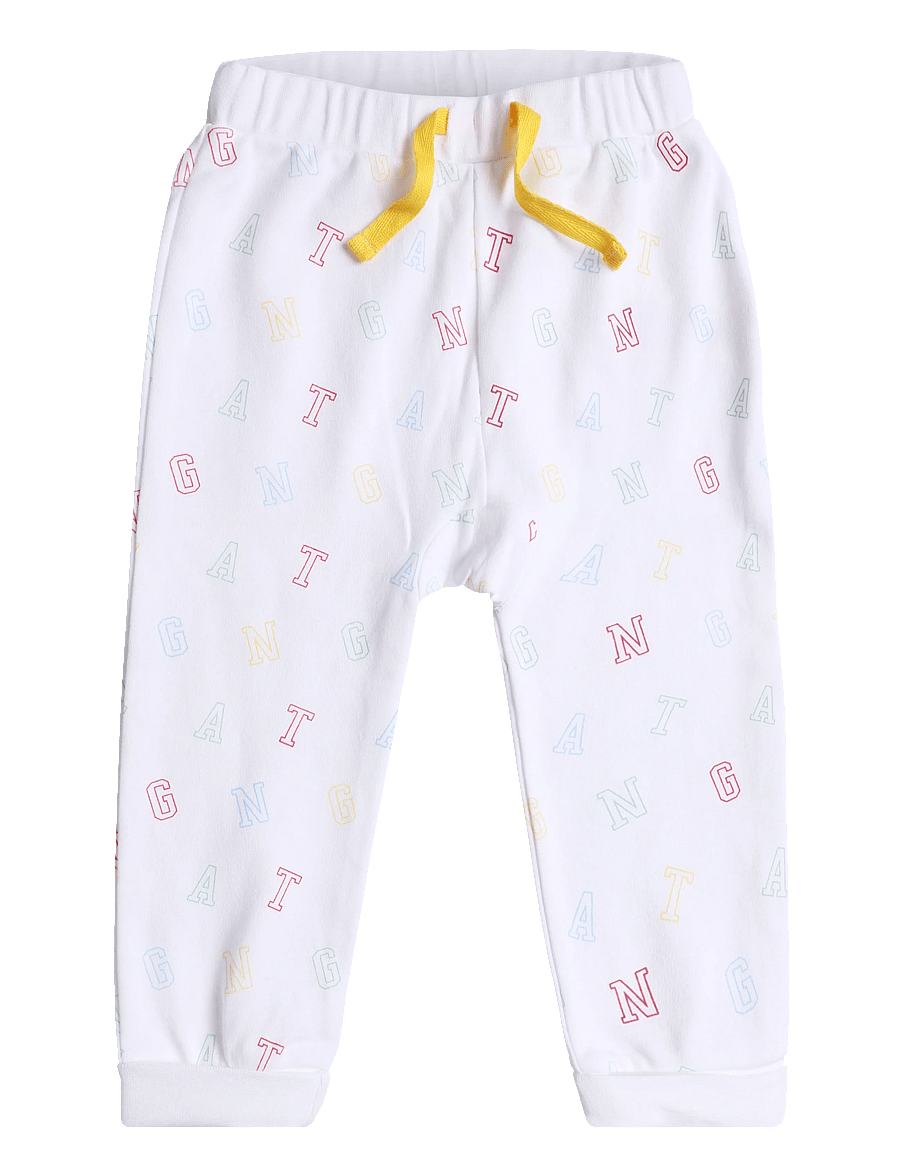Gant Kids - Printed Crew and Jog Set - sæt med langærmet t-shirt - white - 2