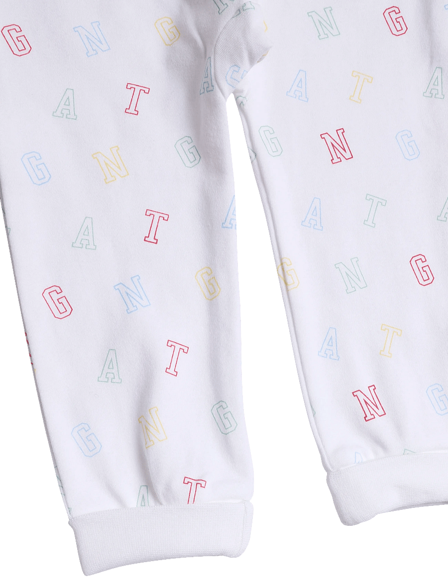 Gant Kids - Printed Crew and Jog Set - sæt med langærmet t-shirt - white - 5