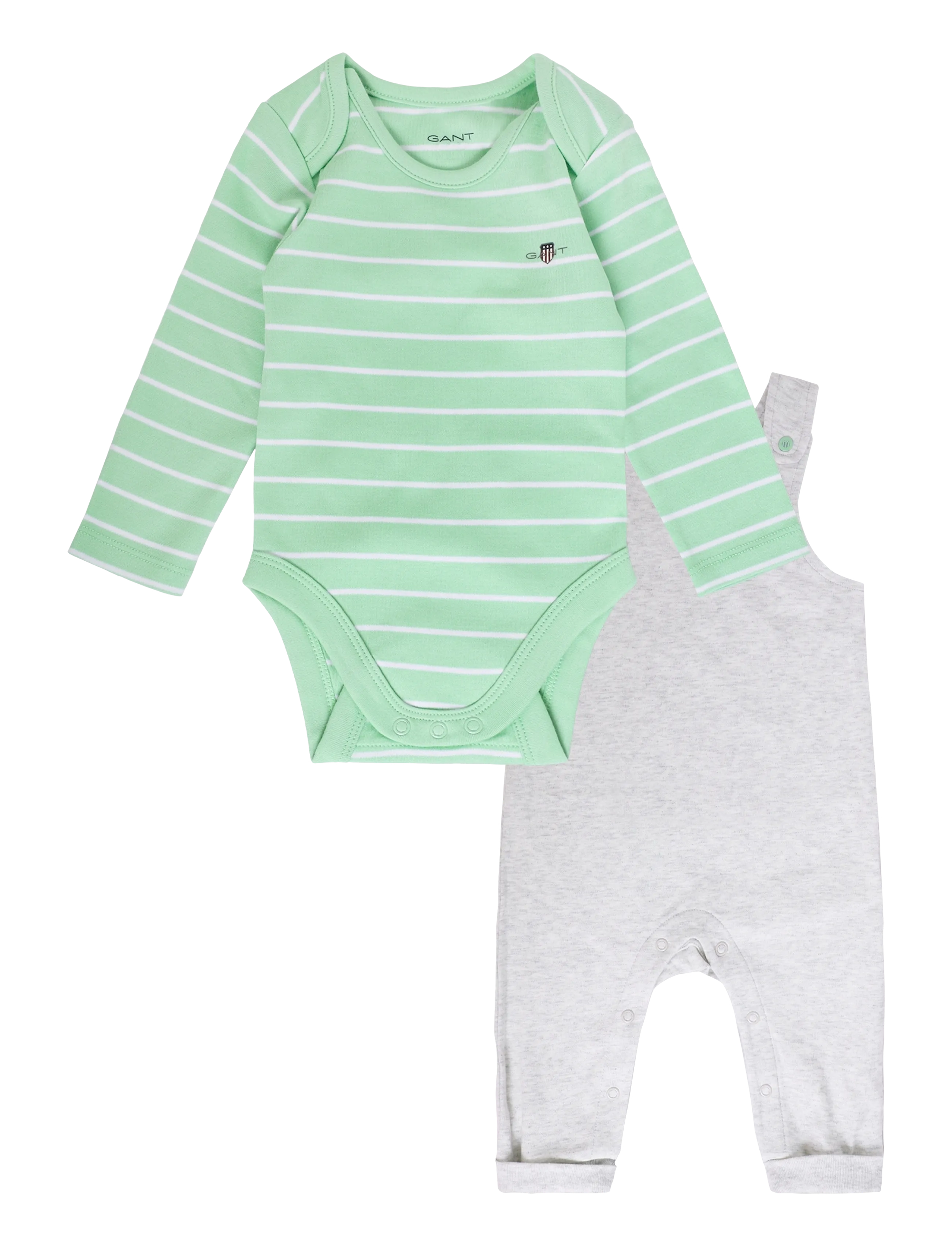 Gant Kids Dungaree and Romper Set - Kids 2-8 years - LIGHT GREY MELANGE / grey