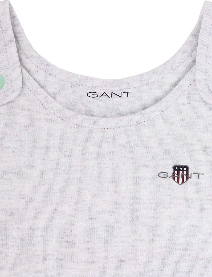 Gant Kids - Dungaree and Romper Set - set med body - light grey melange - 3
