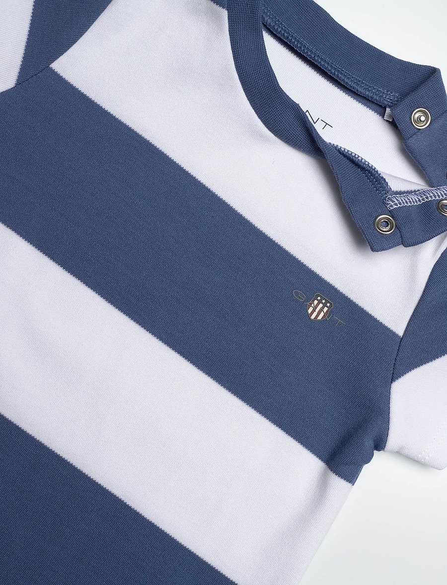 Gant Kids - Striped SS Romper - jumpsuits - salty sea - 2
