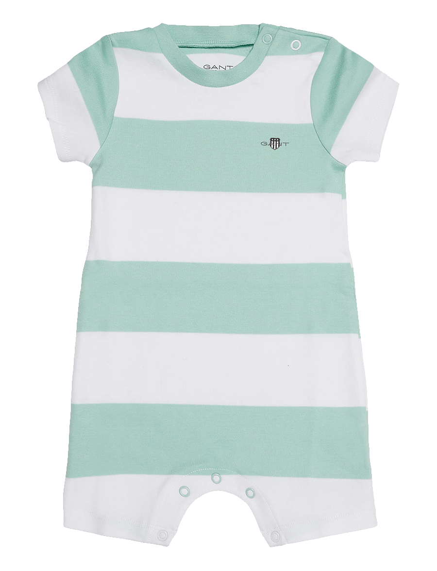 Gant Kids - Striped SS Romper - buksedragter - washed turquoise - 0